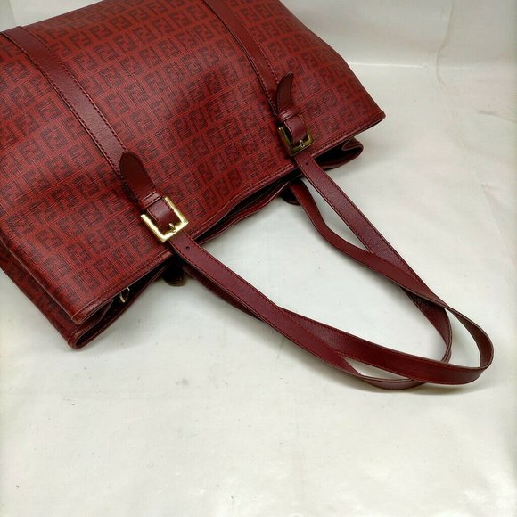 AUTHENTIC Fendi Tote Bag Red PVC - Picture 4 of 10